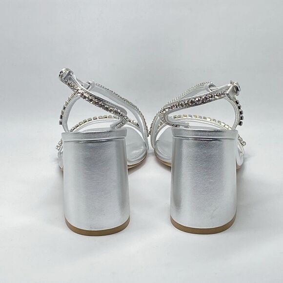 Stuart Weitzman Embellished Metallic Leather Sandals size 7 - Picture 8 of 12